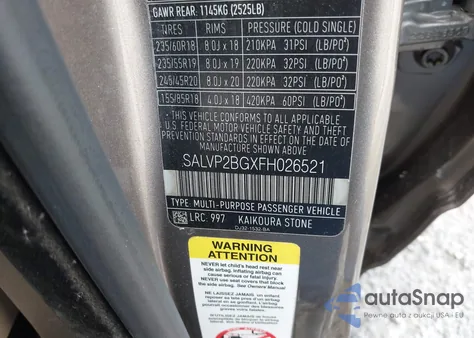 2015 Land Rover Range Rover Evoque Pure from USA, damaged, VIN SALVP2BGXFH026521